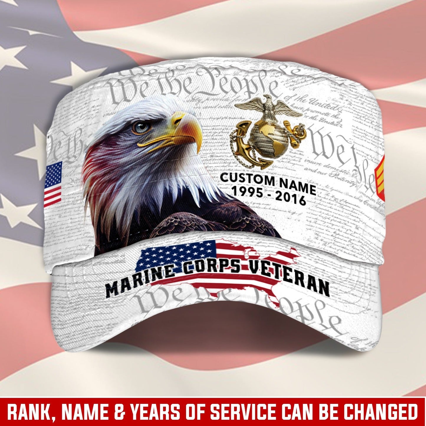 US Marine Corps – Military Cap - American By Birth, Veteran By Choice