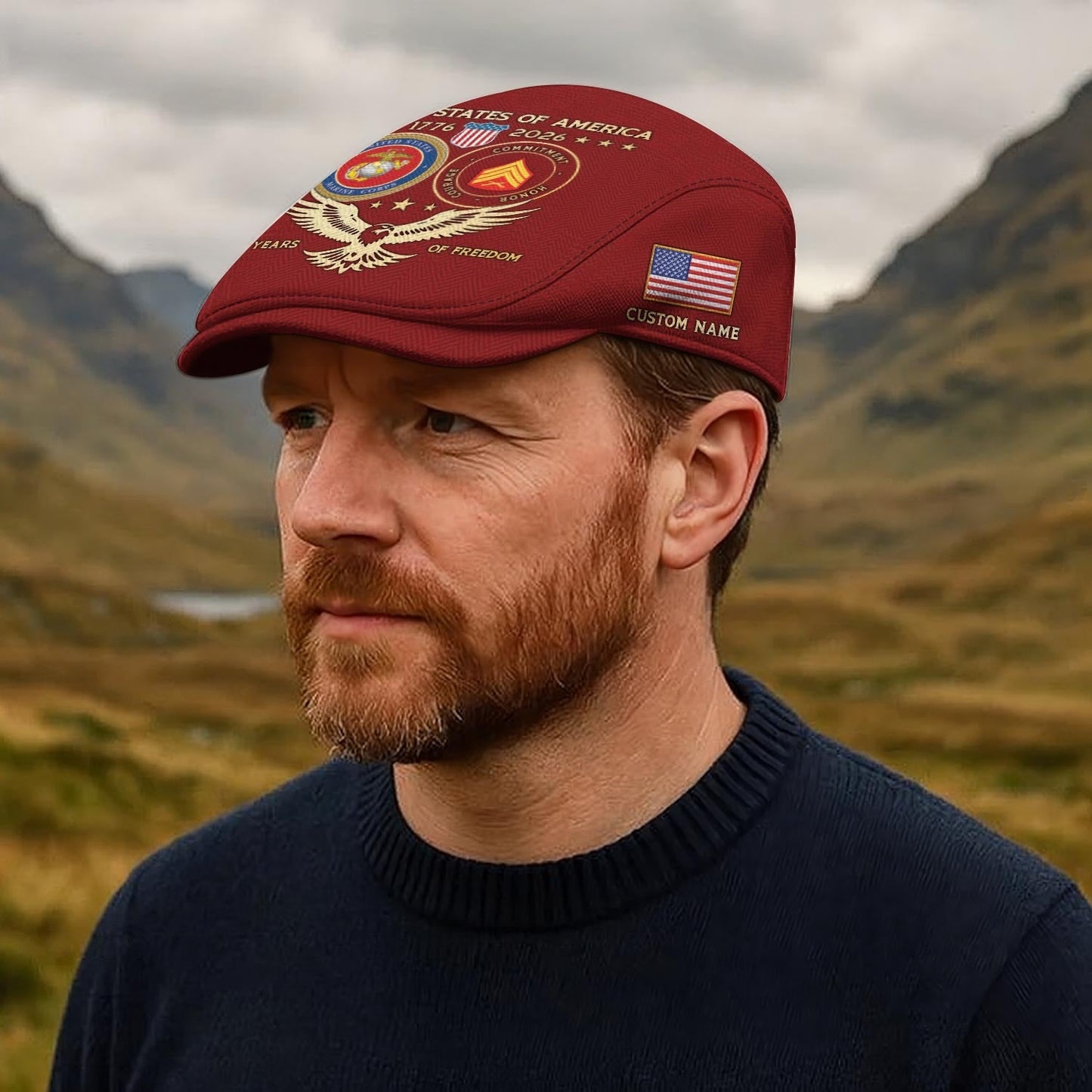 Custom U.S. Marine Corps Jeff Cap – 250 YEARS OF FREEDOM