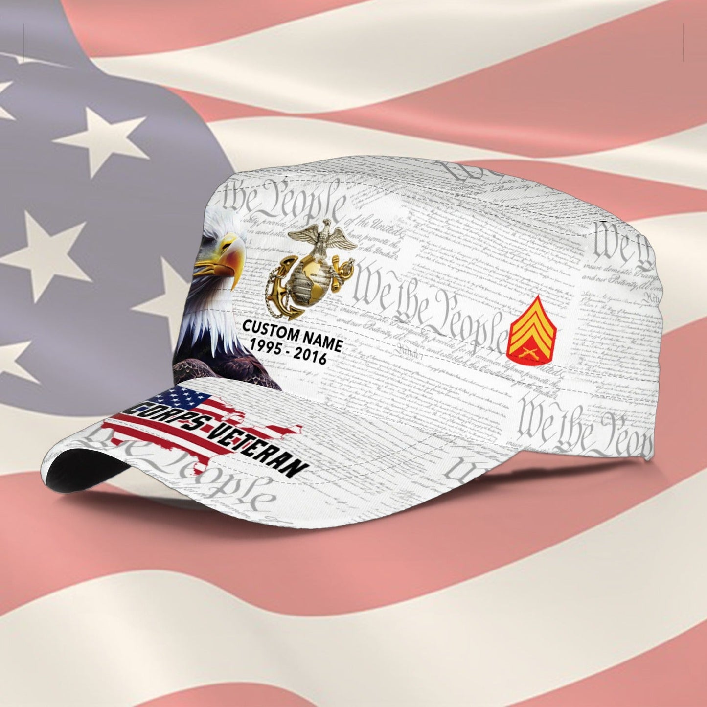 US Marine Corps – Military Cap - American By Birth, Veteran By Choice