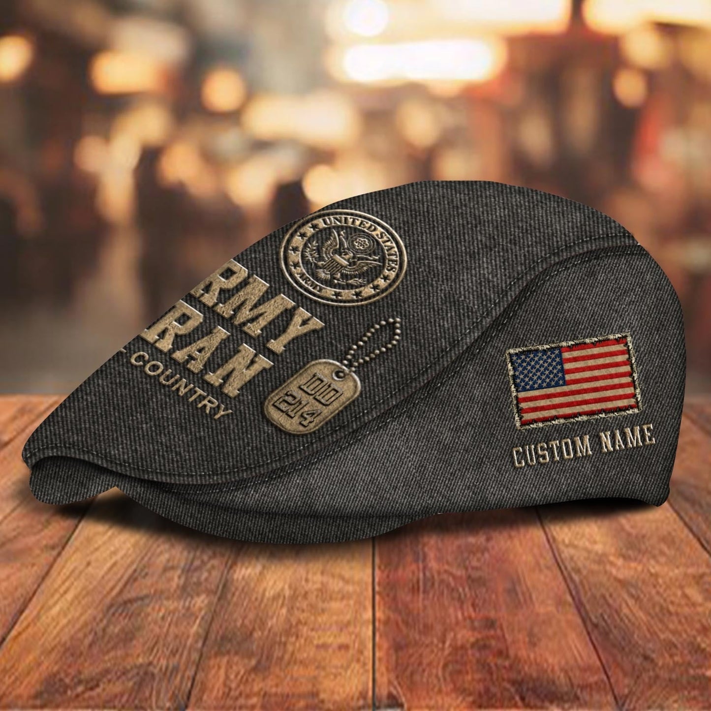 Custom U.S. Army Jeff Cap –  Denim Patch Cap