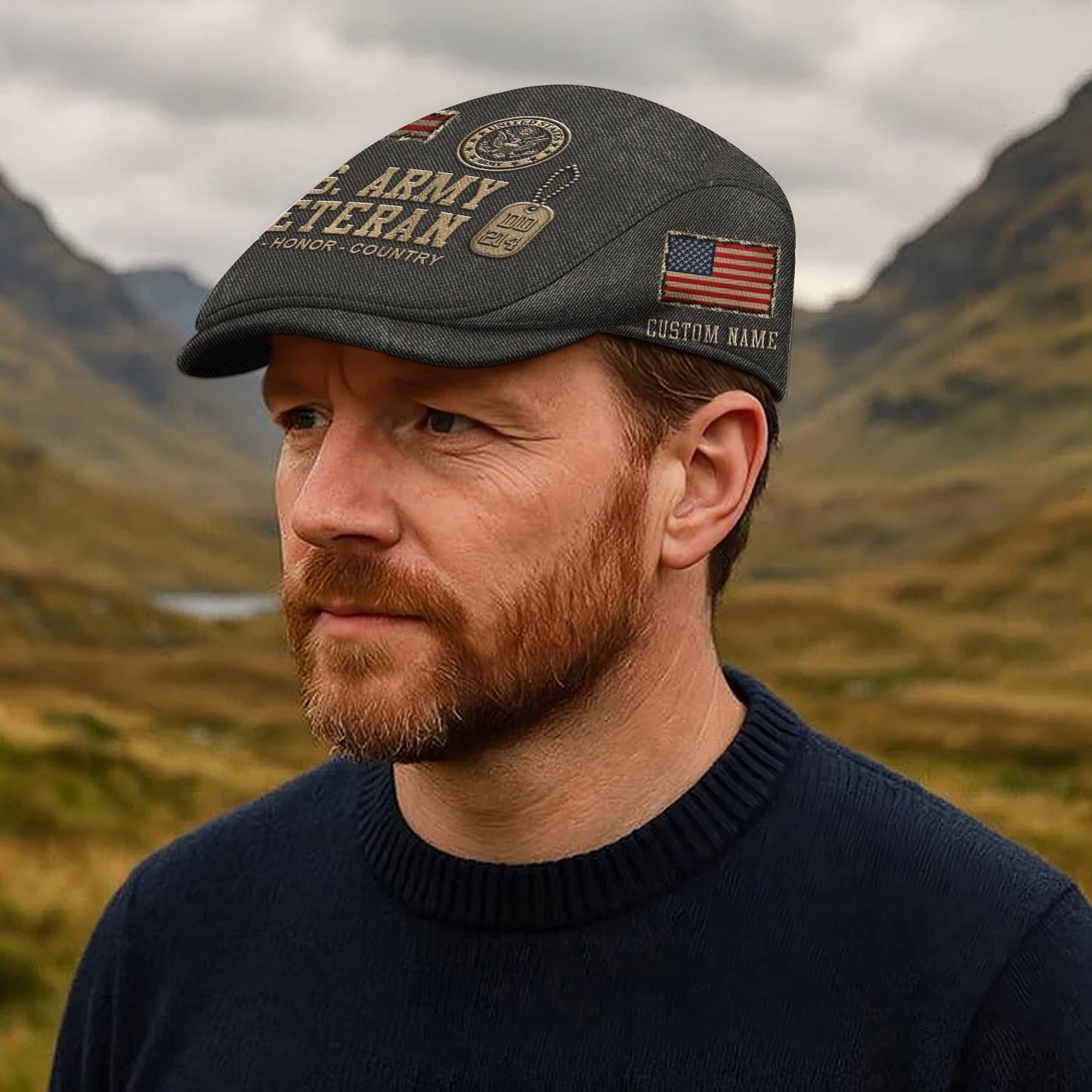 Custom U.S. Army Jeff Cap –  Denim Patch Cap