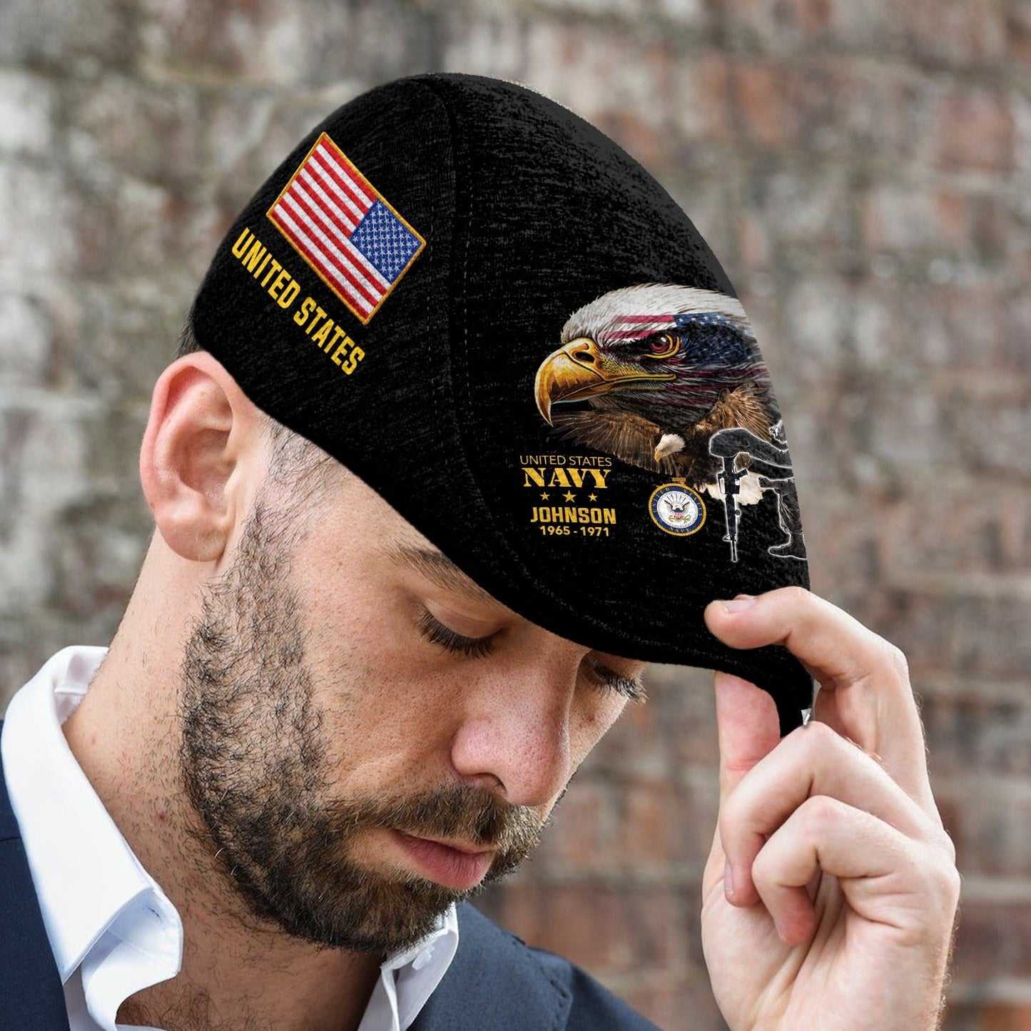 Custom U.S. Navy Jeff Cap – Bald Eagle Design