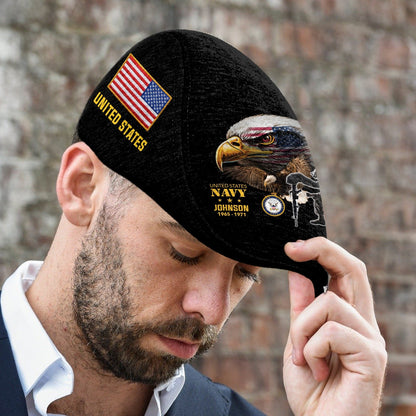 Custom U.S. Navy Jeff Cap – Bald Eagle Design