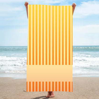 Personalized Coastal Stripe Beach Towel – Custom Name Quick-Dry Summer Towel